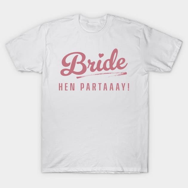 BRIDE HEN PARTAAAY! Hen Night Bachelorette Party - 70's themed T-Shirt by TheActionPixel